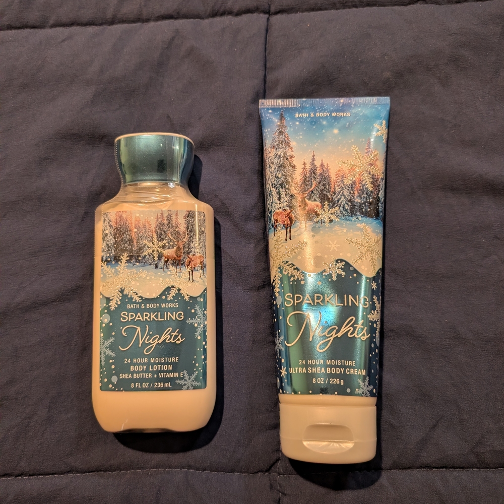 NEW Bath & Body Sparkling Nights Body Lotion & Body Cream Set‎ Discontinued
